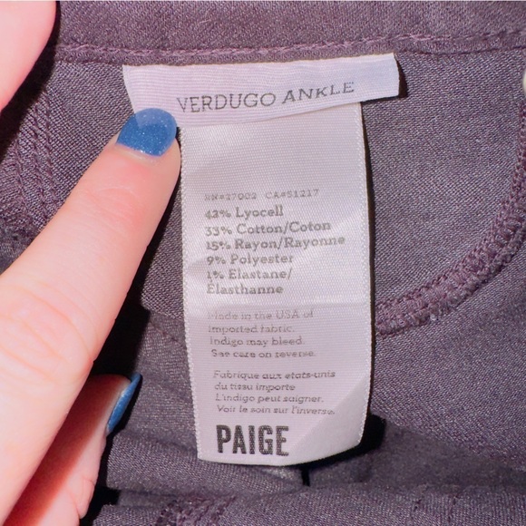 PAIGE Women's Skinny Pants in maroon/burgundy - Picture 5 of 6